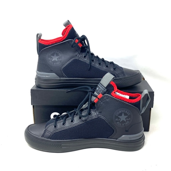Converse Ultra Future Sport Mid Top Black Red Leather Mesh Shoes Women's A01426C - Picture 5 of 9